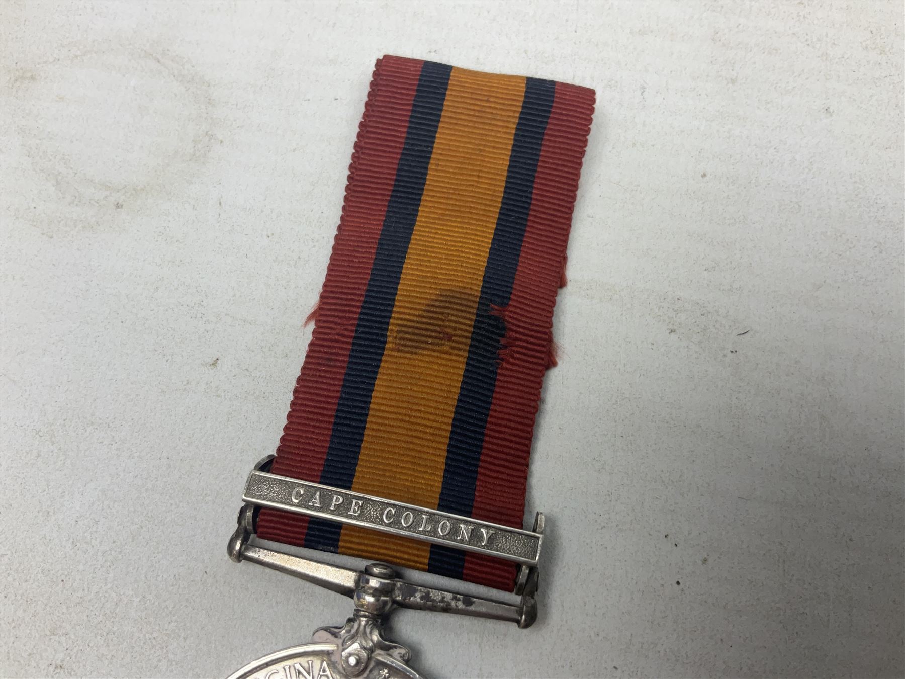 Queens South Africa Medal with clasp for Cape Colony awarded to 3250 Pte. W. Scott 10th Hussars with ribbon