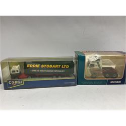 Corgi Eddie Stobart - thirteen various lorries, vans and cars including Reliant Regal, Minis, Land Rover etc; all boxed (13)