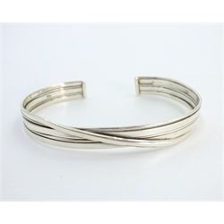  Six silver swirl and contemporary design bangles hallmarked or stamped 925 approx 3.5oz  