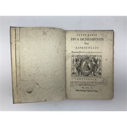 Vita Della Serafica Vergine, E Gloriosa Madre Santa Teresa Digesu .... 1747 Venezia Presso Andrea Poletti. Engraved frontispiece; and Iusti Lipsi Diva Sichemiensis fiue Aspricollis: Nouaeius Beneficia & Admiranda. 1605 Antwerpiae Ex officina Plantiniana. Engraved title page. Both with full vellum binding (2)