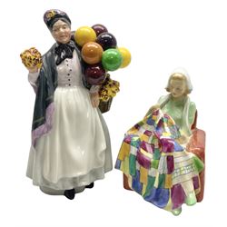 Two Royal Doulton figures, comprising Patchwork Quilt HN1984 and Biddy Penny Farthing HN1843, both with printed marks beneath