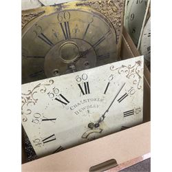 Six 19th century longcase clock movements, including brass dial by William Clark of Kendal...