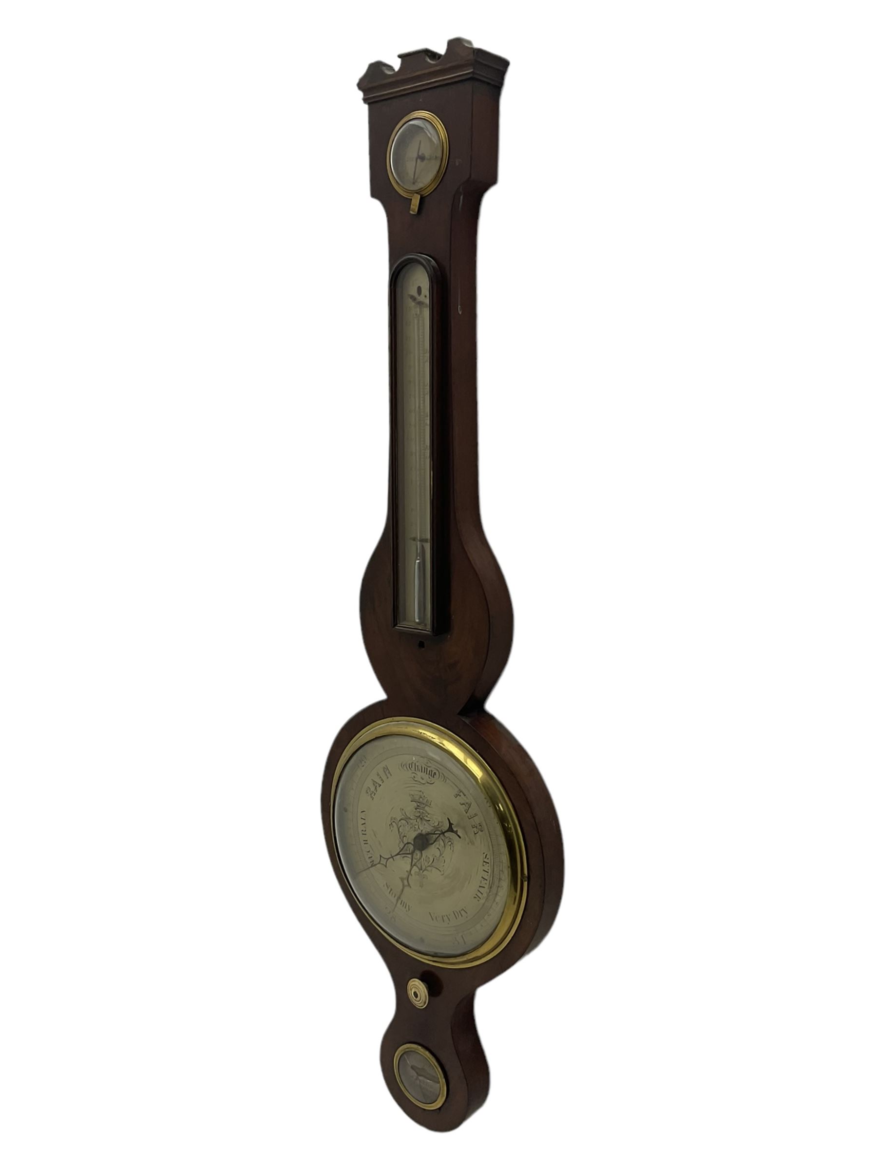 Victorian mahogany cased mercury wheel barometer by A Rizzi, Leeds,c