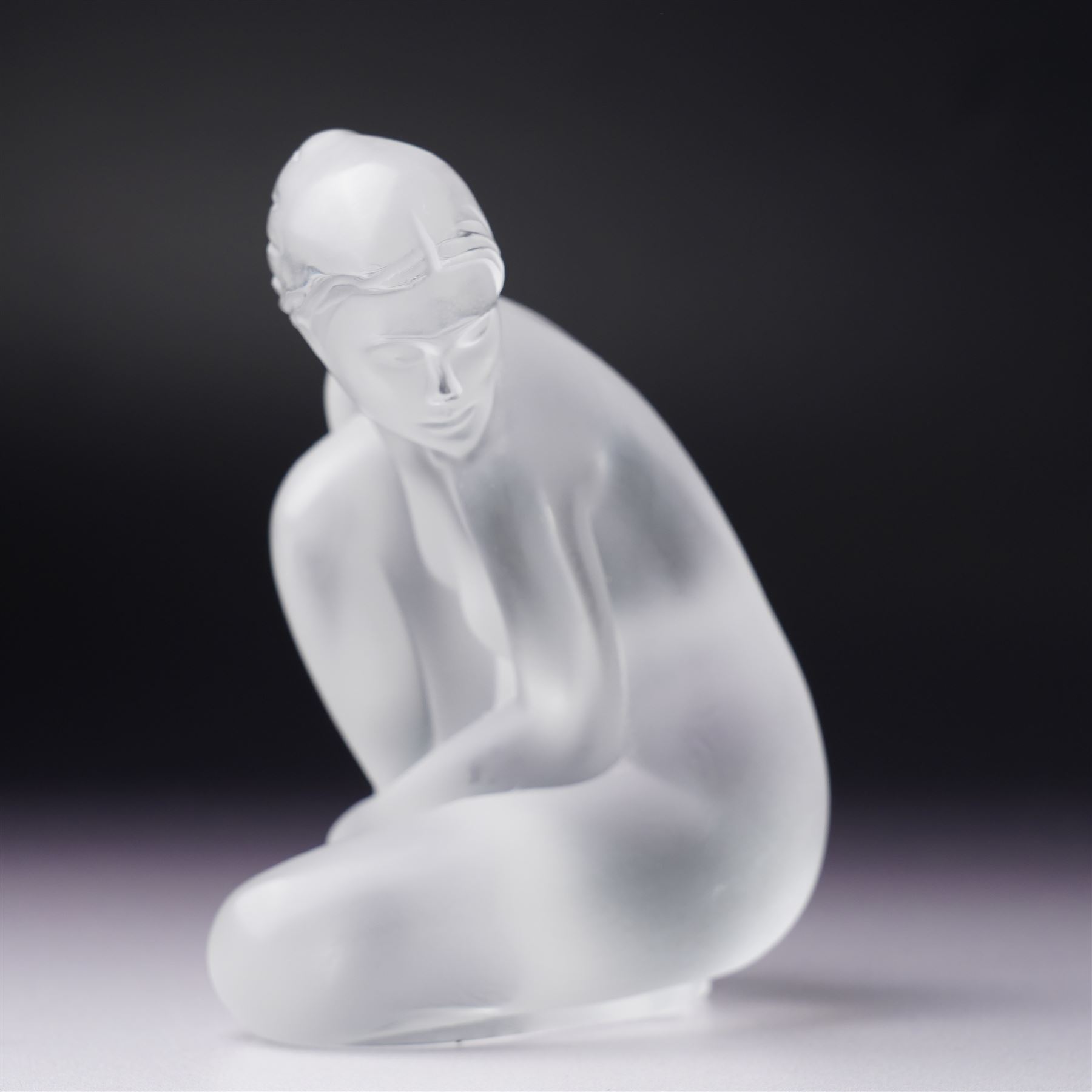 Lalique frosted glass figure 'Nude Venus' inscribed 'Lalique, France' H9.5cm