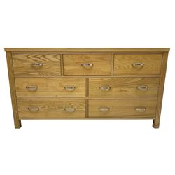 Light ash chest, fitted with seven drawers