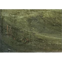 William Griffin of Hull (British fl.1837-1883): 'Whaling Ships Jane and Harmony off the Port of Hull with Holy Trinity Church in the distance', oil on panel signed and indistinctly dated 1837 l.l., labelled verso with history of ships 50cm x 79cm
Provenance: private collection purchased Christies 26th May 2004 Lot 603; with Colin Denny Ltd. Specialists in marine works of Art, Chelsea Green, London; probably painted to celebrate the end of the Jane's whaling career and the survival of both vessels from the severe conditions of the 1836 season where the 'Middleton' was wrecked, the 'Jane' was known as a Bethel ship having frequent religious services on board conducted the mate/preacher Stephen Wilson. Illustrated in Marine Painting in Hull Through Three Centuries' by Arthur Credland pub. Hull City Museums 1993, pp. 168