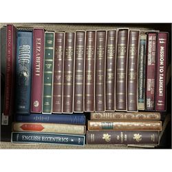 Folio Society - twenty-one volumes including The History of the Decline and Fall of the Roman Empire, eight volumes; Captain Cook's Voyages; Elizabeth I; The Canterbury Tales; Mission to Tashkent; English Eccentrics; Our Life in the Highlands etc; all in slip cases