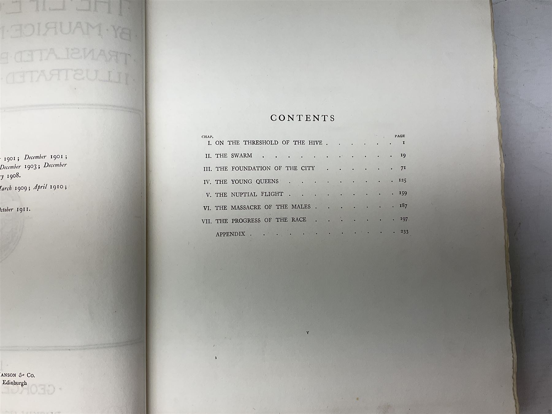 Maurice Maeterlinck: 'The Life of the Bee', illustrated E.J. Detmold, 13 mounted coloured plates, pub. Geo. Allen & Co. Ltd. London, 1911,