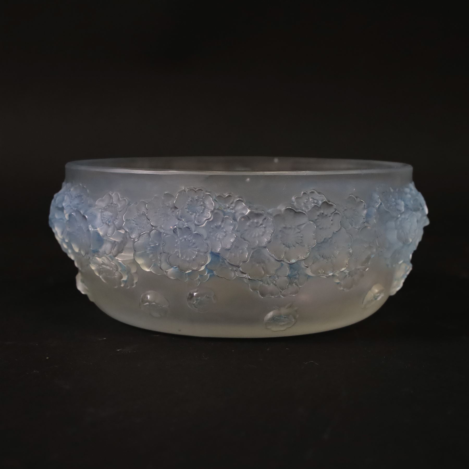 Rene Lalique (French 1860-1945), Primavera  opalescent glass bowl, marked R Lalique France beneath, D15cm, H7cm