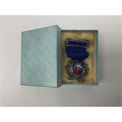 Silver and enamel medal for the Caledonian society of Scarborough  