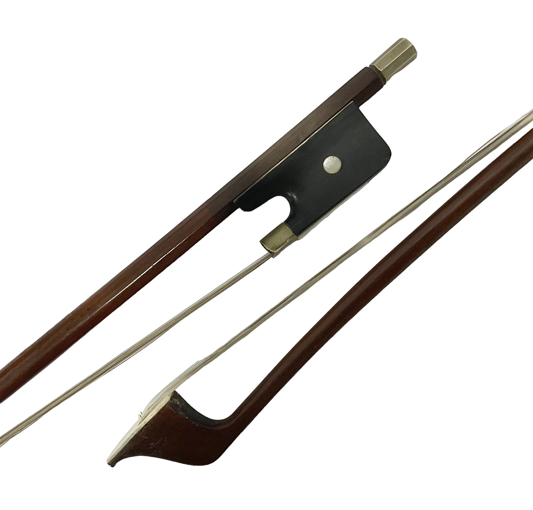 Cello bow possibly made from pernambuco or Brazilwood 