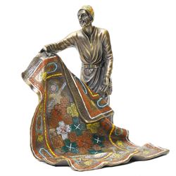 After Franz Bergmann - bronze figure of a carpet seller H20cm