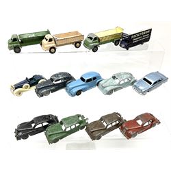 Various Makers - fourteen unboxed and playworn early die-cast models comprising seven by Kemlow/Automec including Pickfords Removal van, two grit spreaders and open back lorry; Buccaneer Bentley open top tourer; Betal friction-drive car and another; two Kembo cars; Lemeco Ford 1950 Sedan; and incomplete Lemeco Bristol 1939 tourer for assembly (14)