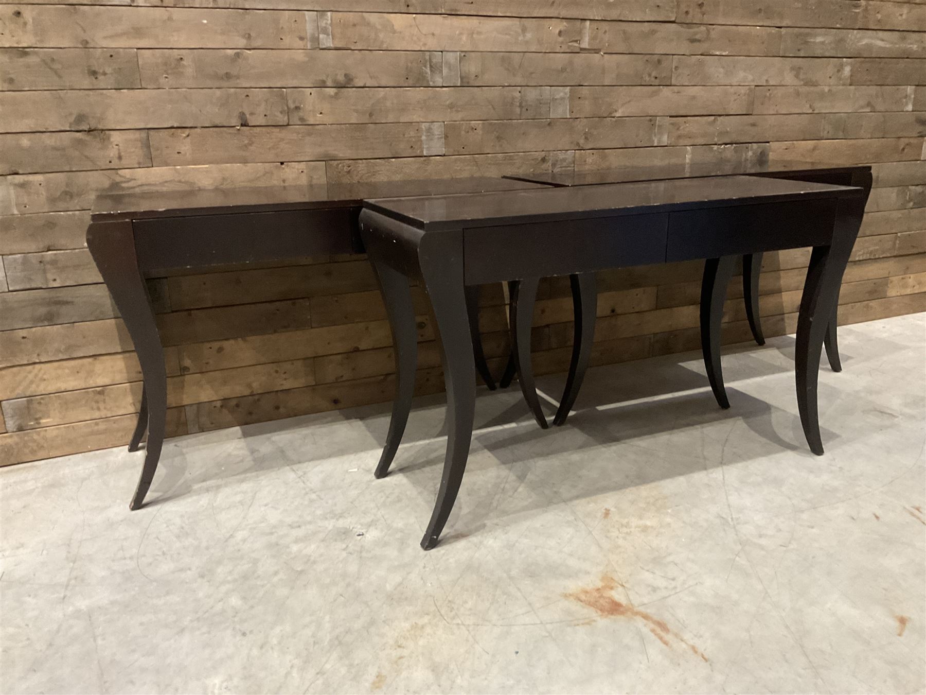 3 x rosewood console table, fitted with two soft-close drawers