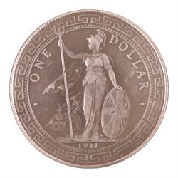 United Kingdom 1911 silver trade dollar coin