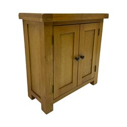 Light oak cupboard, fitted with two doors
