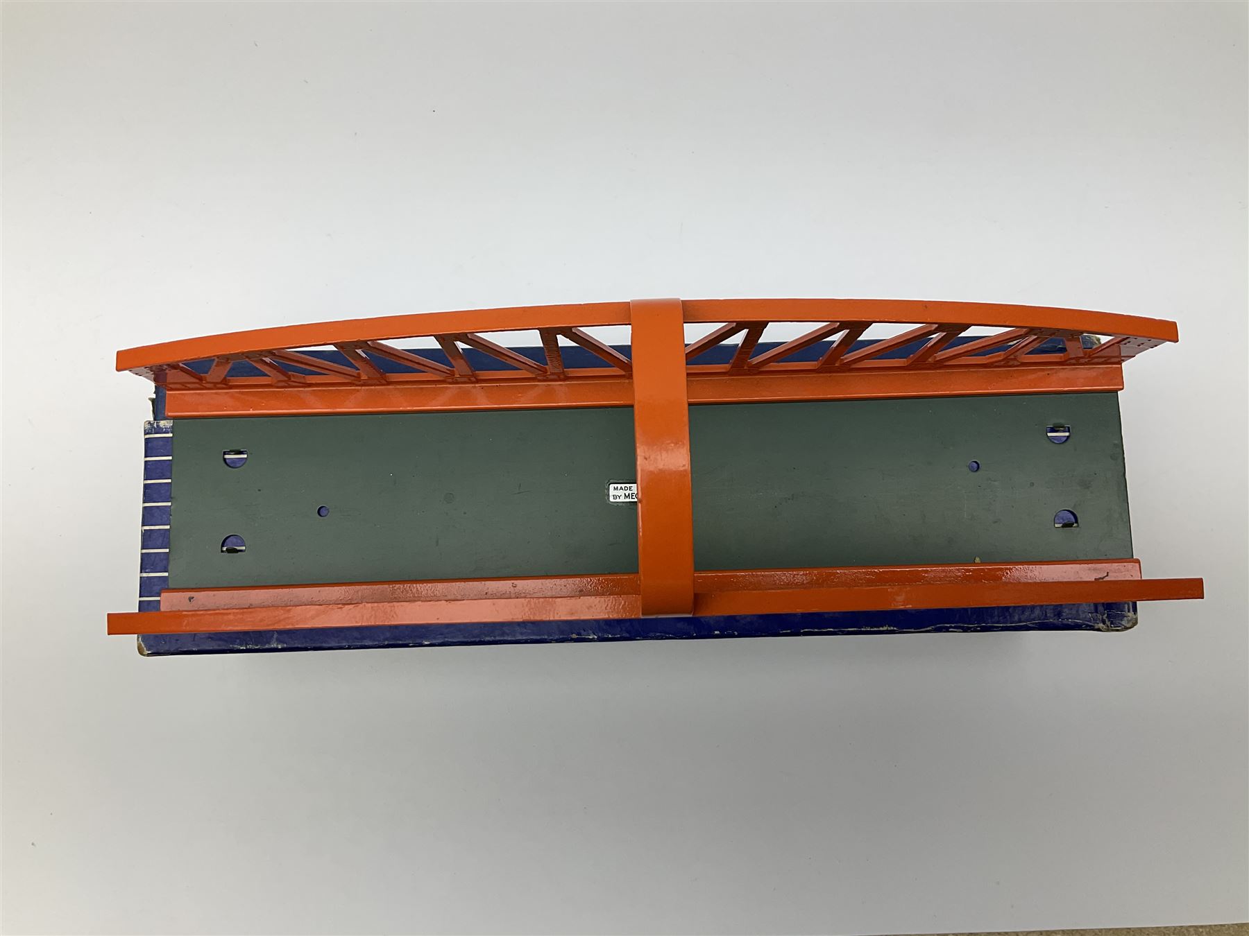 Hornby Dublo - Breakdown Crane No.4062 with screw jacks in plain red box with end label; D1 Girder Bridge, boxed; and T.P.O. Mail Van Set, boxed with mail bags (3)