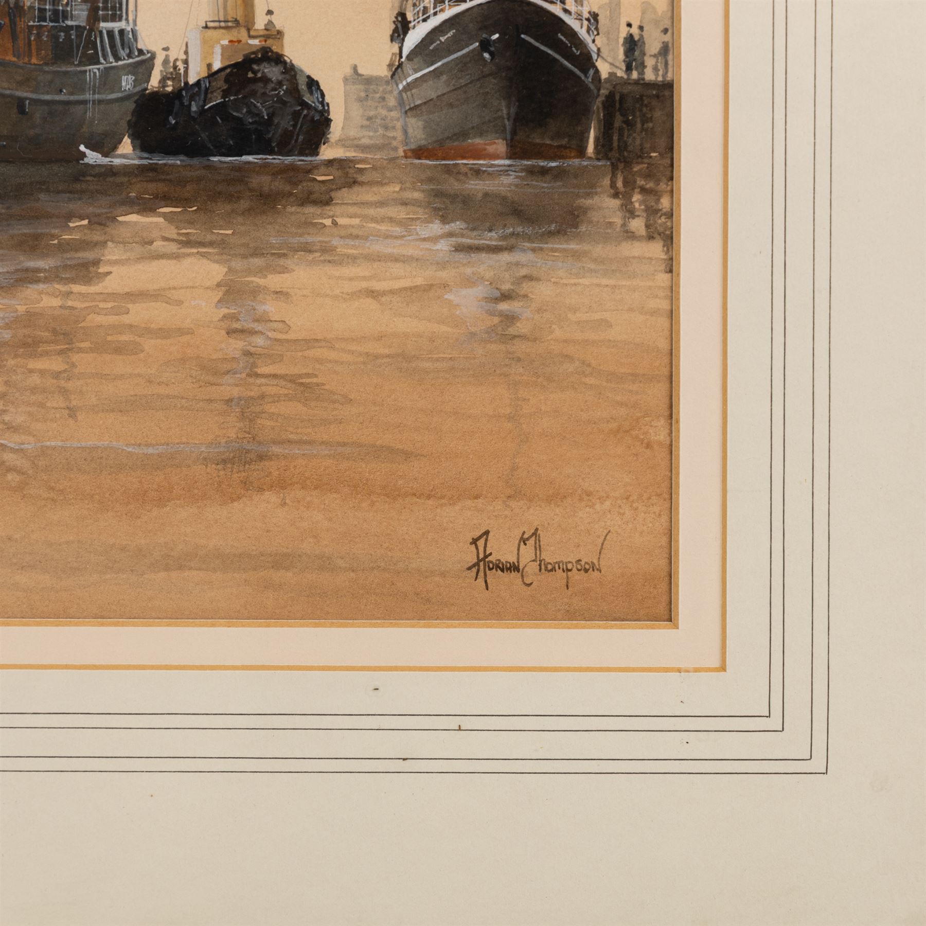 Adrian Thompson (British 1960-): Cape Barfleur and Arctic Scout Trawlers of Hull, watercolour signed 34cm x 46cm