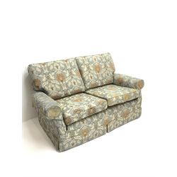 *Multi-York - two seat sofa upholstered in a foliate pattern fabric cover, W158cm, H95cm