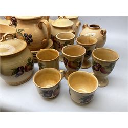 Hornsea Pottery Yeovil pattern part tea and dinner service, to include seven dinner plates, cheese dish and cover, water jug, four storage jars of various sizes etc (60) 
