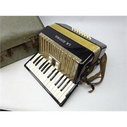  German 'La Divina' 48 bass piano accordion, cased   