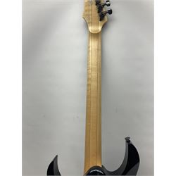 Ibanez Prestige RG1570 Mirage Blue electric guitar in black with tremolo arm, serial no.FO812696, L98.5cm; in original Ibanez fitted hard case marked Team J Craft