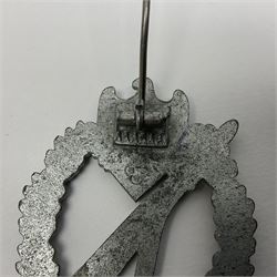 WW2 German 'silver' Infantry Assault badge marked BSW verso; another Infantry Assault badge; and a silvered General Assault badge (3)