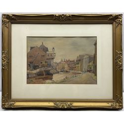 Alan R Yates (Hull 20th century): 'Beck End Beverley', watercolour signed, titled on label verso 24cm x 35cm