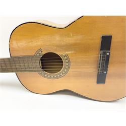 Skylark childs violin and bow, case, together with two other bows, an acoustic guitar and German Auto-Harps zither with floral decoration.   