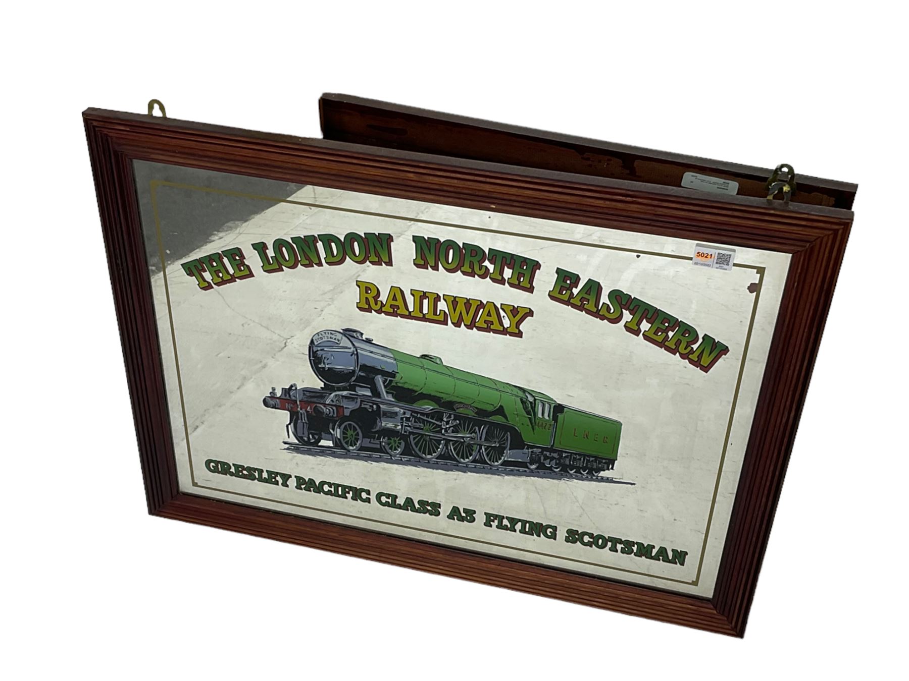 The London North Eastern Railway Flying Scotsman mirror, W77cm H56cm