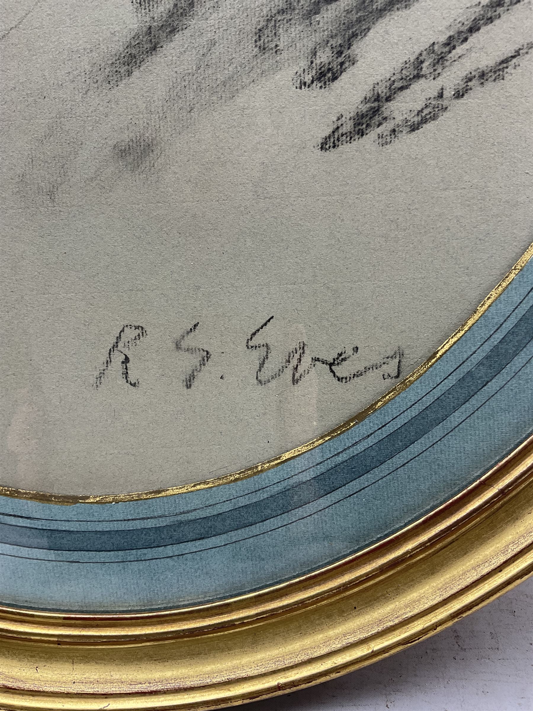 Reginald Grenville Eves RA (British 1876-1941): Portrait of Dame Alice Ellen Terry (1847-1928), oval charcoal signed 55cm x 41cm