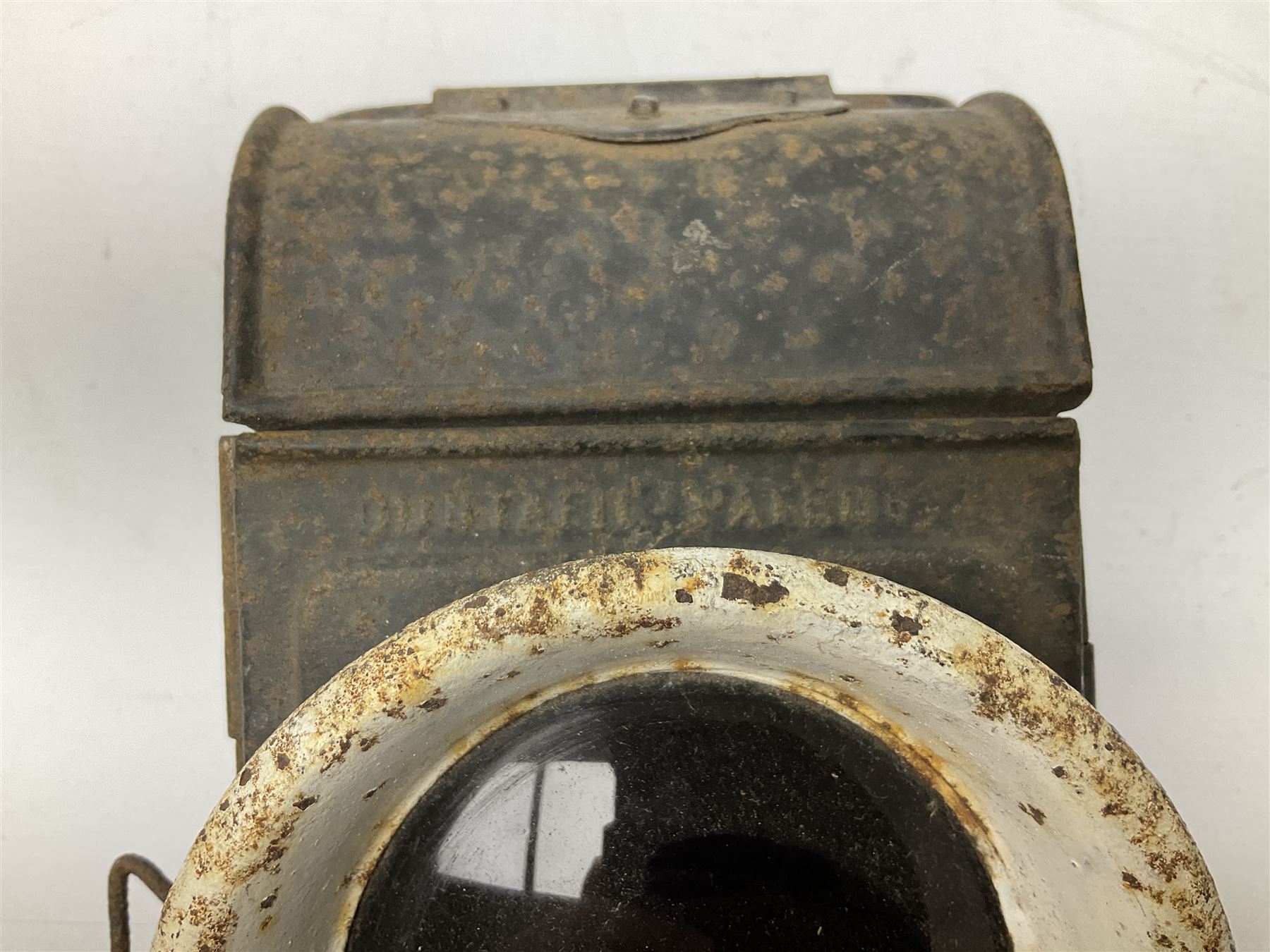 Collection of cast iron lamps, predominantly railway and coach examples, to include John Phillips Light of London Lamp Co coach lamp and Lito bicycle lamp by Miller & Co of Birmingham, etc