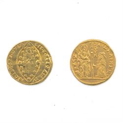 Two Venice gold Zecchino coins