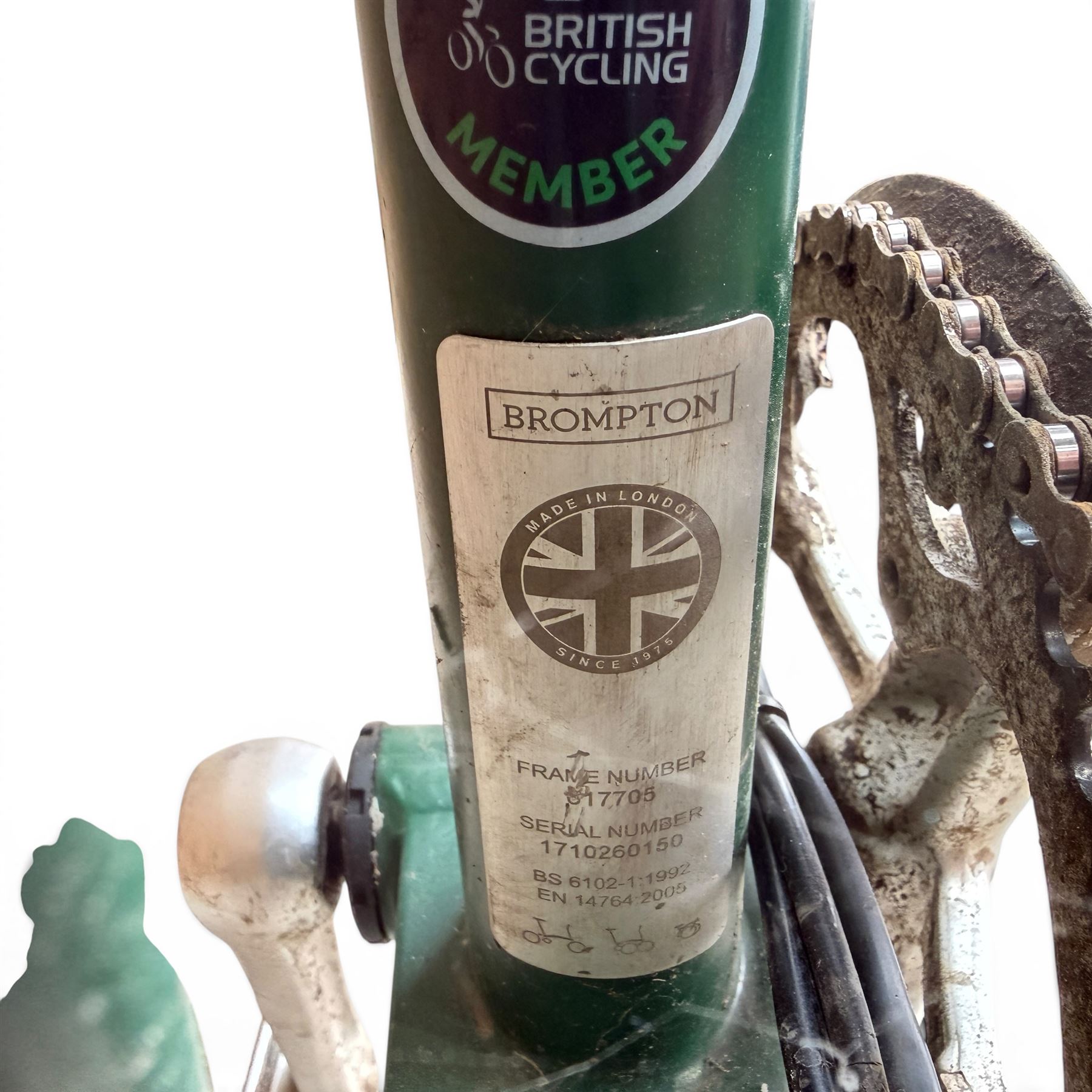 Brompton folding bicycle in green finish