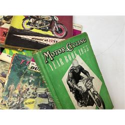 Motorcycling Yearbook 1955, together and various other motorcycling related ephemera