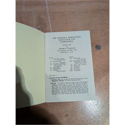 1961 Football Association Challenge Cup Final Leicester City vs. Tottenham Hotspur ephemera, including match programme, three ticket stubs, newspaper clippings,, programme of arrangements, invitations addressed to Mr & Mrs C Appleton to dinners in honour of the cup final, rosette, Sheffield United vs Leicester City 1961 Challenge Cup semi-final programme, highlights record and Success City Wembley 1961 publication
