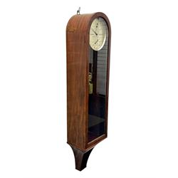 Hirsch of Bayswater-Fine late Victorian 8-day mahogany cased Jewellers regulator, wall mounted case with an arched top and tapering swept base, fully glazed door with visible pendulum and off-set brass cased weight, 10-1/2