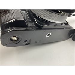 Canon A1 camera body, serial no 884847 with 'Canon FD 55mm 1;1.2 s.s.c' lens serial no 115005