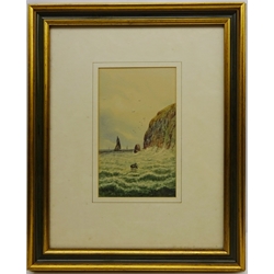  Sailing Boats off Shore, 20th century watercolour signed H. Smith 25.5cm x 15.5cm   