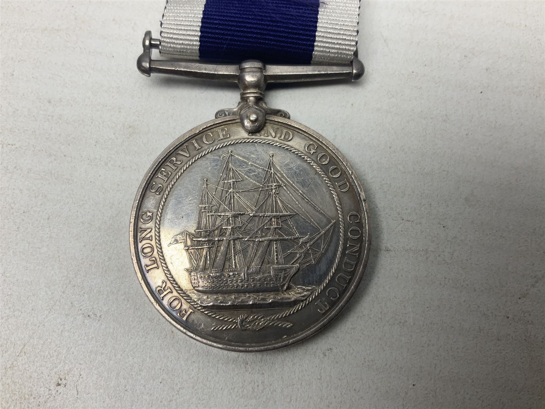 George V Naval long Service and Good Conduct Medal awarded to M.36831 W. Cox R.P.O. H.M.S. Vivid; with ribb