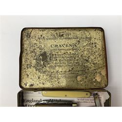 Veterinary fleams and other tools together with various veterinary books, including Hewthorn's Veterinary Guide, Farms and Farming - Vince, Veterinary Practice at Home, etc., and a collection of folding pocket knives, pen knives, hunting knife, etc.