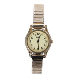 9ct gold cross and wedding band, together with a silver ring, gilt ring and two wristwatches