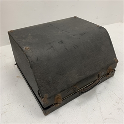  RTV - German Hohner Carmen-Vineta piano accordion with decorative red pearline finish, twenty keys and twenty-four buttons W24cm in carrying case  