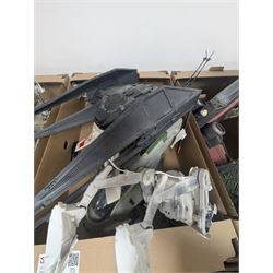 Collection of Star Wars vehicles, including Nerf Rogue One Tie Fighter, Force Link X-Wing, The Force Awakens Xwing, Force Link Kylo Ren's Tie Silencer and Hasbro U-Wing