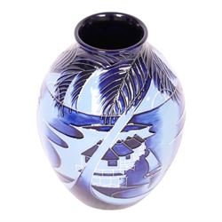Moorcroft Blue Lagoon vase, 2010, signed Paul Hilditch with impressed marks beneath, H14cm