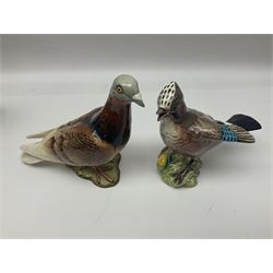 Collection twenty one of Beswick bird figures, to include Lapwing no 2416, Kingfisher no 2671, Red Pigeon 1383, Cuckoo no 2315, Nuthatch no 2418 etc