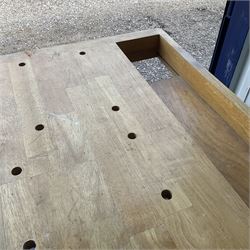 Whitegate wooden work bench with two vices and a drawer  - THIS LOT IS TO BE COLLECTED BY APPOINTMENT FROM DUGGLEBY STORAGE, GREAT HILL, EASTFIELD, SCARBOROUGH, YO11 3TX