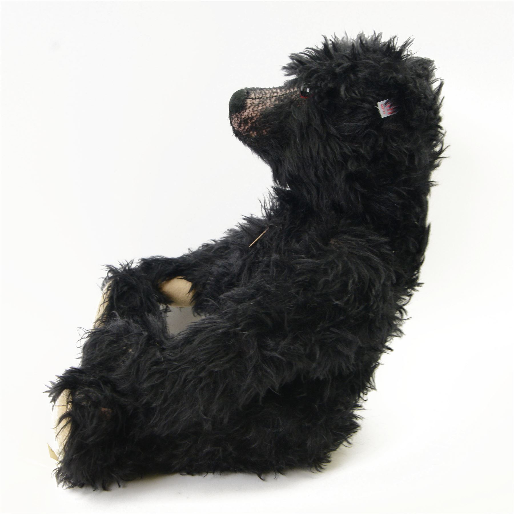 Limited edition Steiff bear 'Leo the 1912 Titanic Mourning Bear', white tag no. 662775 limited edition 9/1000, Danbury Mint Exclusive black mohair bear with ear button, chest tag and swing label, H61cm