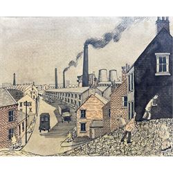 Geoffrey Woolsey Birks (Northern British 1929-1993): The Factory, watercolour and ink on buff paper signed and dated '73, 14.5cm x 18cm 
Provenance: private collection, purchased Capes Dunn & Co. 5th April 2016 Lot 45