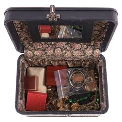 9ct gold jewellery, including five charms, signet ring and ring shank, silver jewellery in...